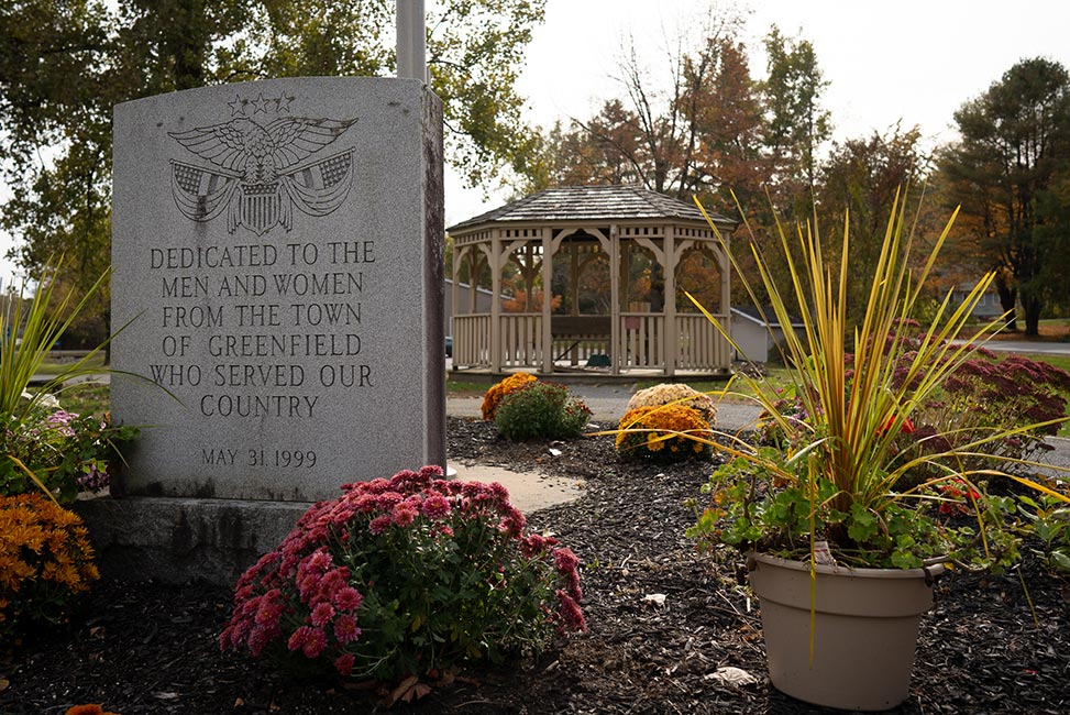 veterans park memorial with view of gazebo in background