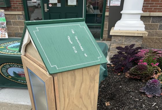 Greenfield Girl Scout Troop Builds Little Library for Town Hall